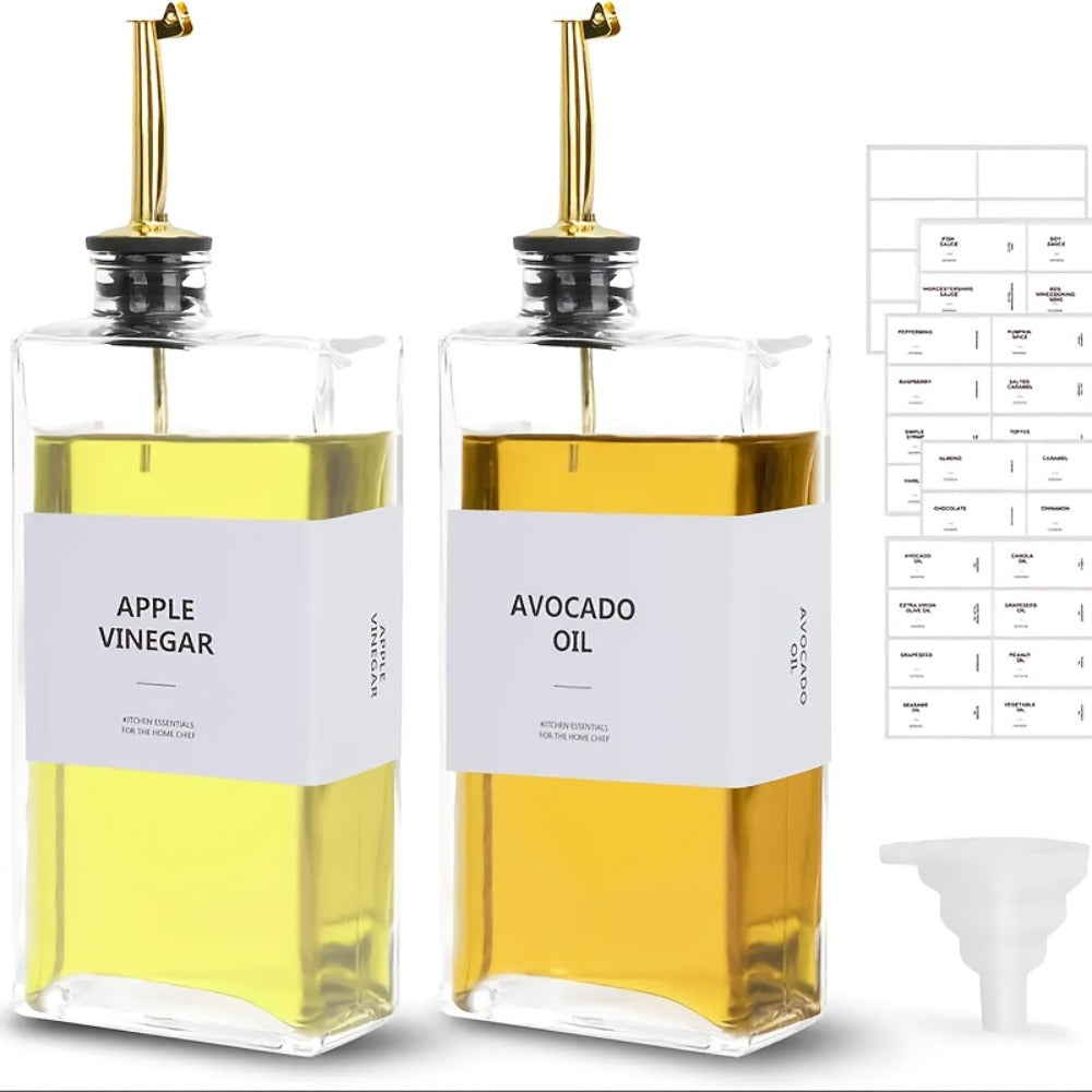 Glass Oil Dispenser Bottle 350ml – Olive Oil Vinegar Soy Sauce Coffee Syrup Dispenser for Kitchen