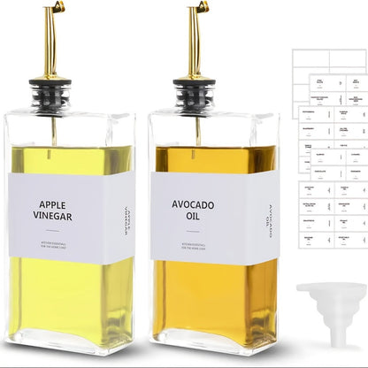 Glass Oil Dispenser Bottle 350ml – Olive Oil Vinegar Soy Sauce Coffee Syrup Dispenser for Kitchen