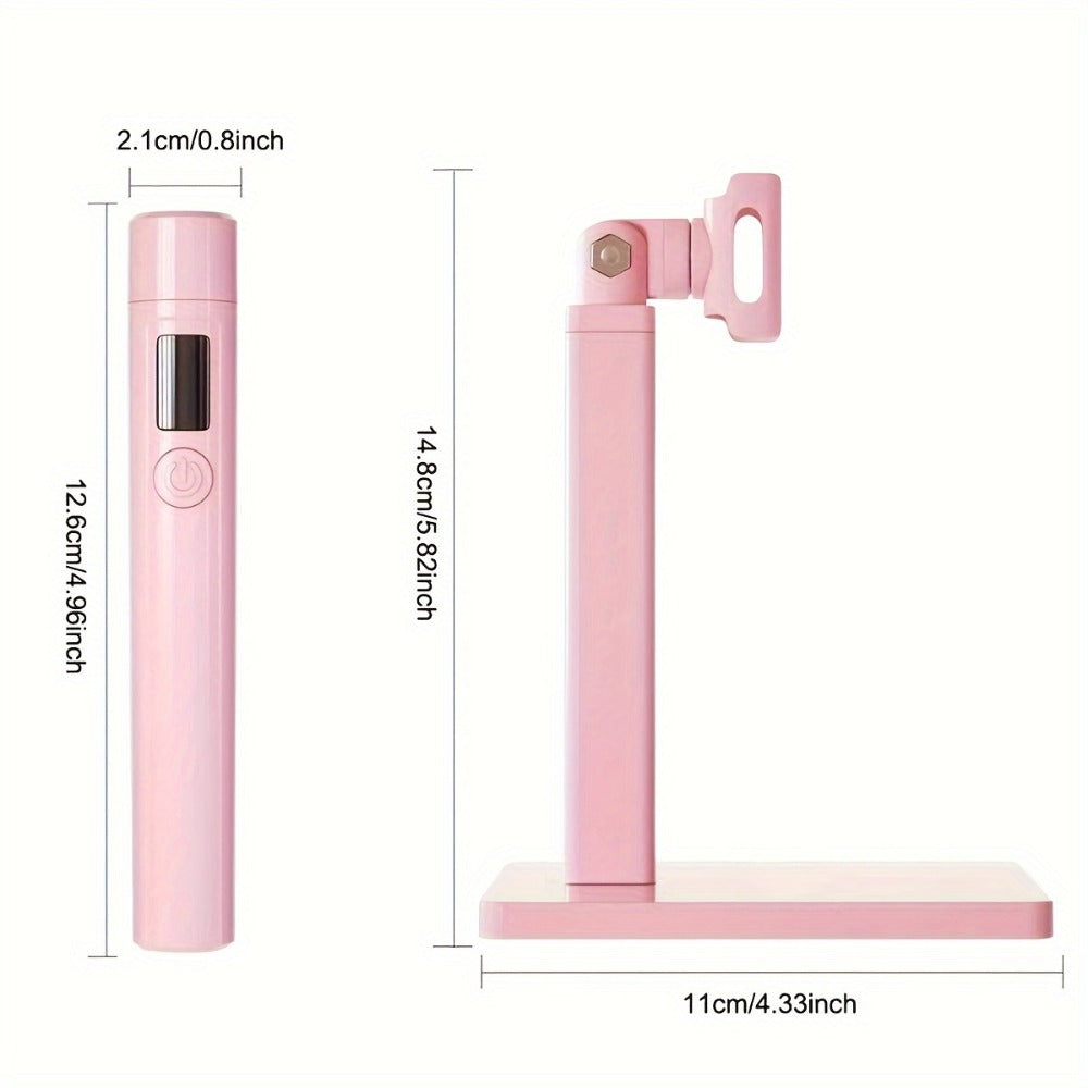 Rotating Stand LED Nail Lamp with Adjustable Stand Bracket, 45s/60s Timer Display and USB Power