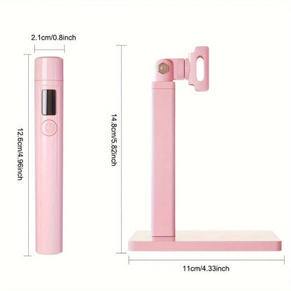 Rotating Stand LED Nail Lamp with Adjustable Stand Bracket, 45s/60s Timer Display and USB Power