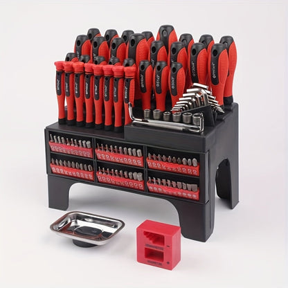 Screwdriver and Bit Organizer Set with 100-, 118- or 126-Piece Color-Coded Rack Configurations