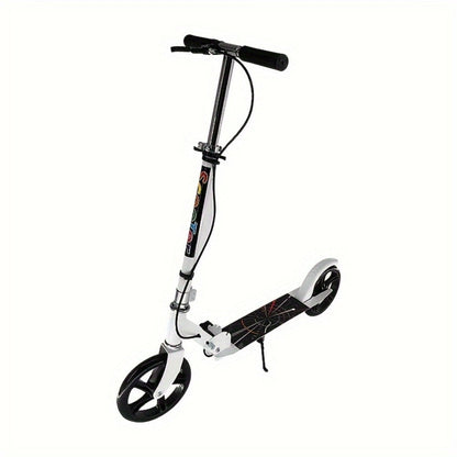 Foldable Commuter Scooter for Adults and Teens, 4-Gear Adjustable Height Double Brake 2-Wheel Kick Scooter