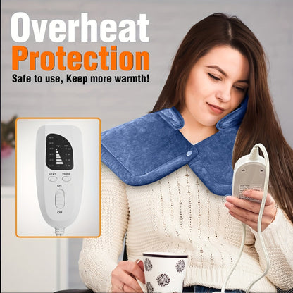 Graphene Heating Shawl Wrap Blanket - Ultra- Coral Fleece Temperature-Regulating Neck Back Shoulder Warmer