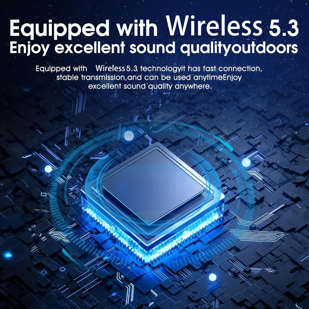 5-in-1 Wireless Bluetooth Speaker with Phone Holder & Earbuds, HD Stereo Sound, Colorful Ambient RGB Light