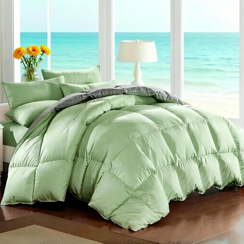 Comforter Set 7-Piece Bed in a Bag Queen King Full Soft Microfiber Down Alternative Comforter Fitted Sheet Flat Sheet Pillow Shams