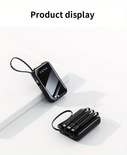 Power Bank 50000mAh 22.5W with Integrated Cable Array, Digital Display and LED Flashlight in Two Colors