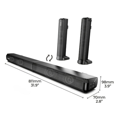 ULTIMEA 2.2-Channel 31.9-Inch Detachable TV Soundbar with ARC, Optical, AUX and USB Inputs