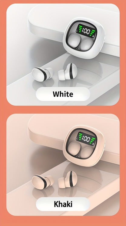 Wireless Earbuds Ultra-Small In-Ear with Touch Control, Built-In Mic and LED Case in Three Colors