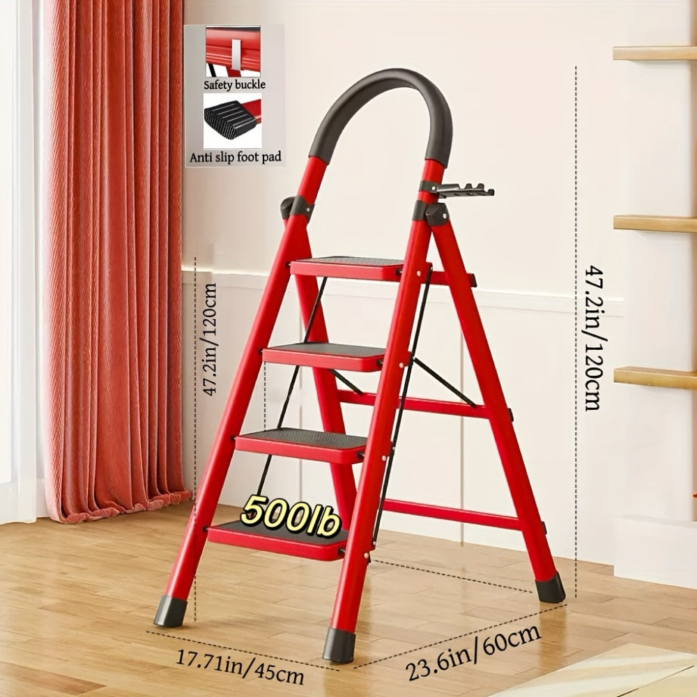 Portable Folding Step Ladder 3/4/5-Step, Weight, Plastic Step Stool Ladder, Foldable Ladder for Household