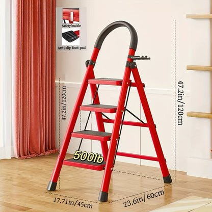 Portable Folding Step Ladder 3/4/5-Step, Weight, Plastic Step Stool Ladder, Foldable Ladder for Household