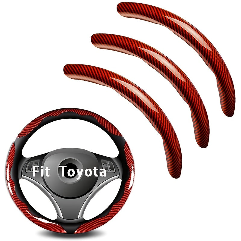 Steering Wheel Cover Carbon Fiber 3Pcs – Anti-Slip Scratch-Resistant Protector for Toyota RAV4, Camry, Corolla, Highlander, Tacoma, Tundra