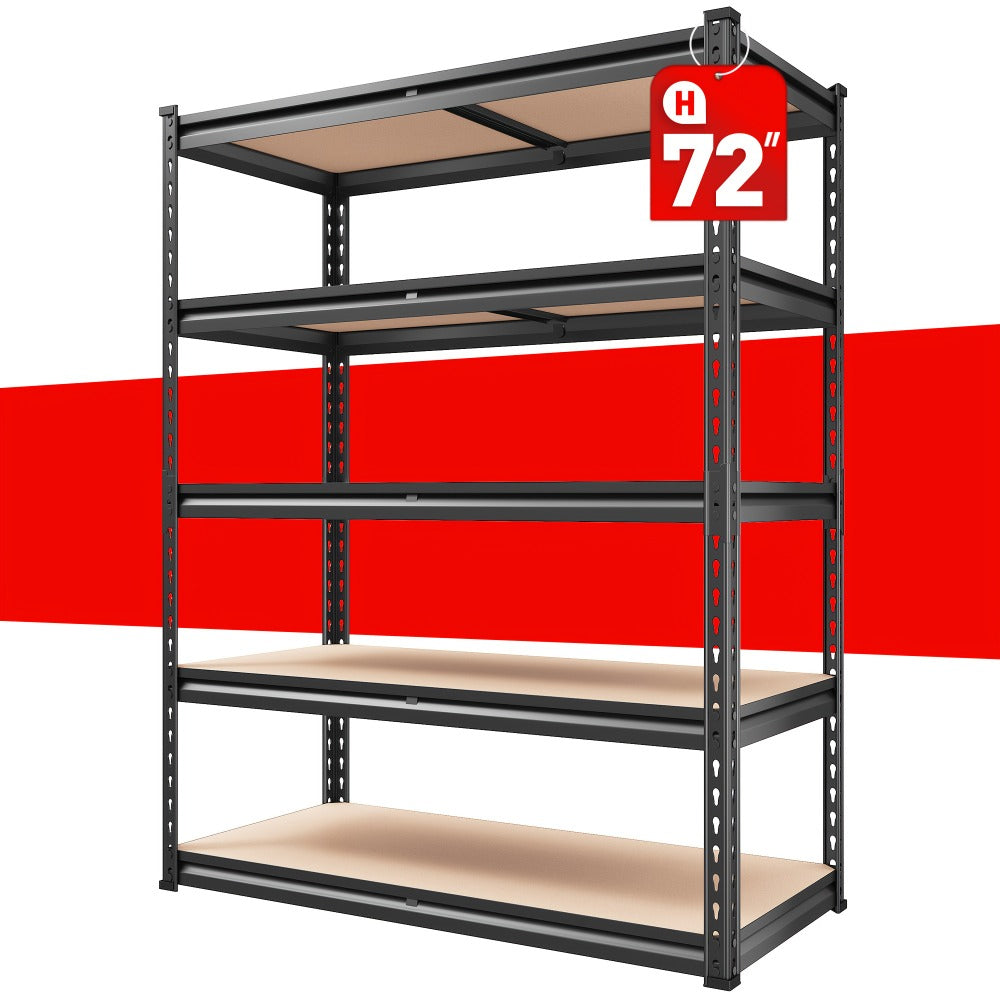 5-Tier Metal Shelving Unit for Entryways, Bedrooms and Living Spaces, with the Listed Configuration