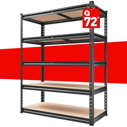 5-Tier Metal Shelving Unit for Entryways, Bedrooms and Living Spaces, with the Listed Configuration