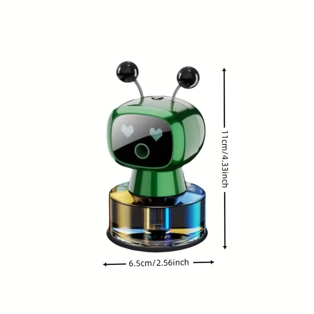 Smart Car Air Freshener Robot Shape – USB Rechargeable Auto Spray Diffuser with 4 Fragrance Levels, Start-Stop Automatic Scent Dispenser