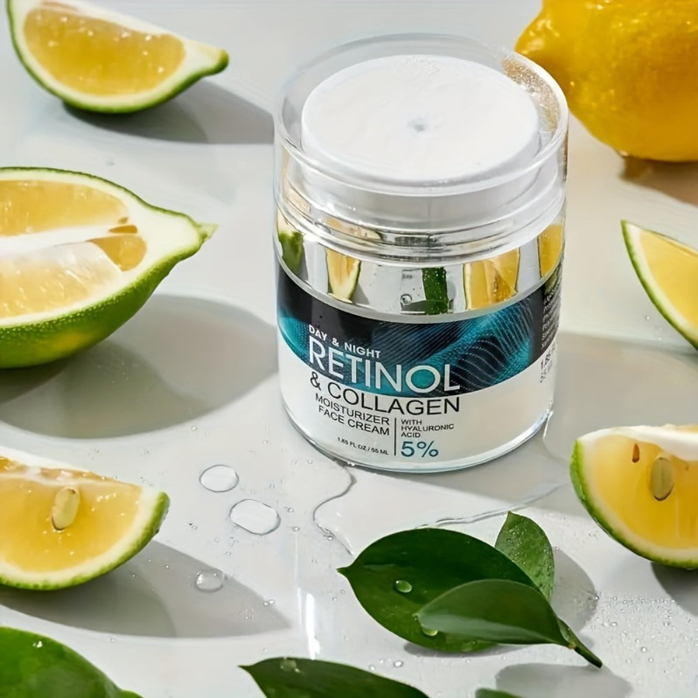 Retinol Cream Collagen Hyaluronic Acid Vitamin C+E Advanced Face Body Hand Cream All Skin Types Day Night Use 1.69 oz Women