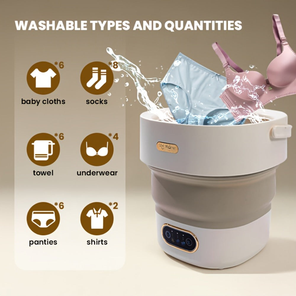 Portable Washing Machine Foldable Mini Washer Large for Underwear Socks Baby Clothes Apartment Dorm Travel Camping