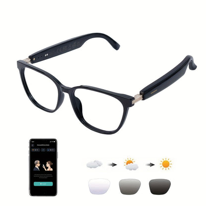 Smart Glasses 160-Language Translation Eyewear with Bluetooth 5.3 Open-Ear Audio and 18 Frame Options