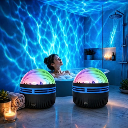 LED Star Projector Night Light USB Powered, 7-Star Galaxy Starry Sky & Water Ripple Effect Lamp for Bedroom Camping Wedding Home Decor