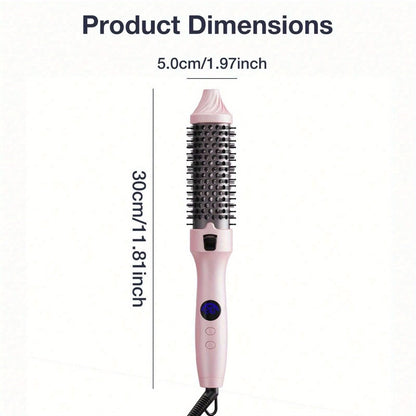 2-in-1 Hot Air Brush Straightener & Curler with Negative Ion Technology, Frizz-Free Blowout Brush with Adjustable Temp Control