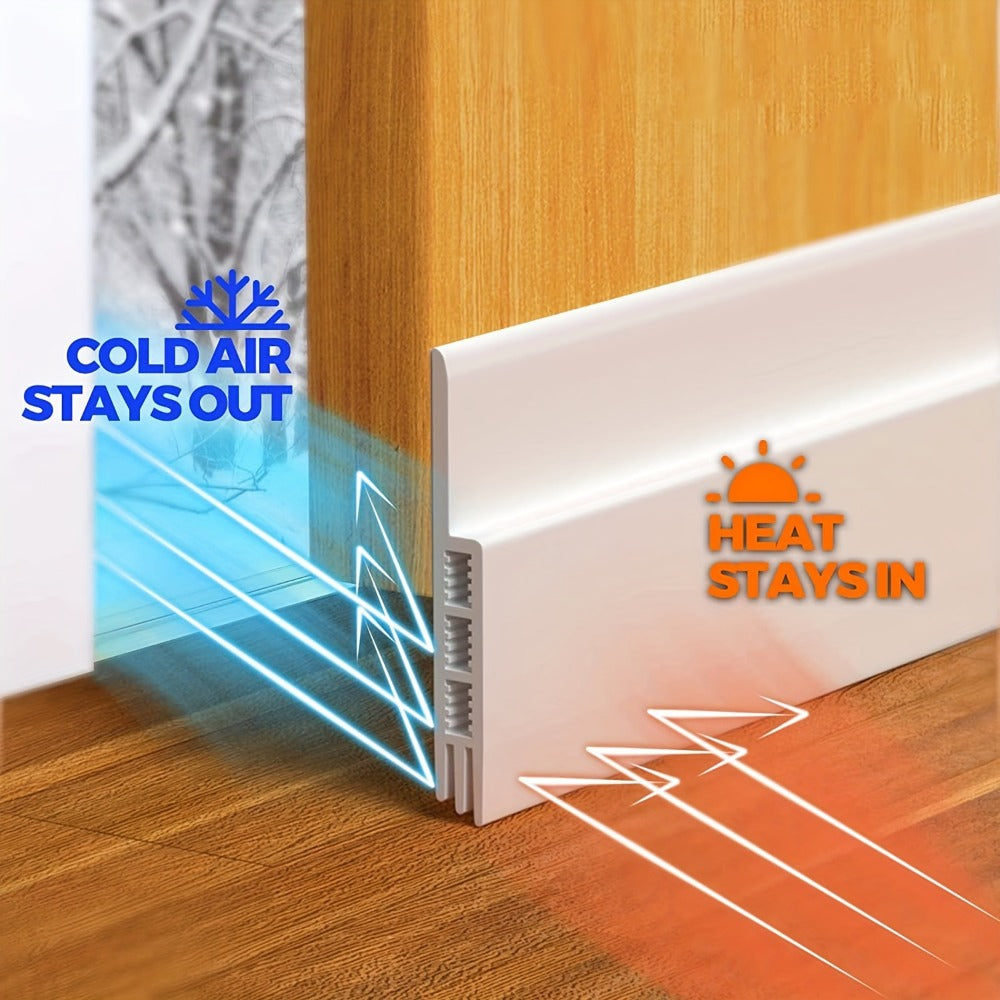 Door Draft Stopper Silicone Under Door Sweep Weather Stripping 39 Inch Strong Adhesive 3-Layer Sound Insulation Noise Blocker Energy Saving