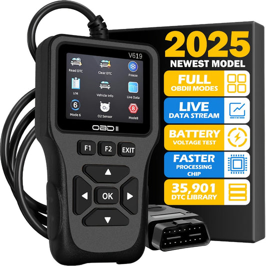 OBD2 Scanner Diagnostic Tool with 35, 901 DTC Library, Check Engine Code Reader, Live Data & Battery Test for 1996+ Cars