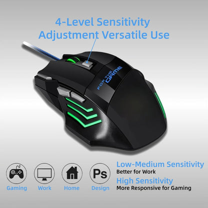 Programmable RGB Gaming Mouse Wired Pro-Grade with Turbo Click Multi-Mode DPI Sensitivity Dynamic for an Everyday Personal Care Routine