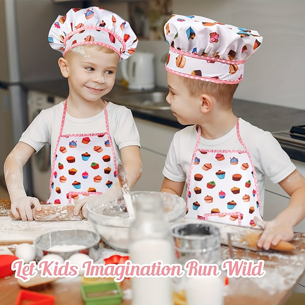 Kids Cooking & Baking Set 24 PCS, Chef Hat & Apron Dress-Up Costume with Baking Accessories for Girls Boys Ages 3-10