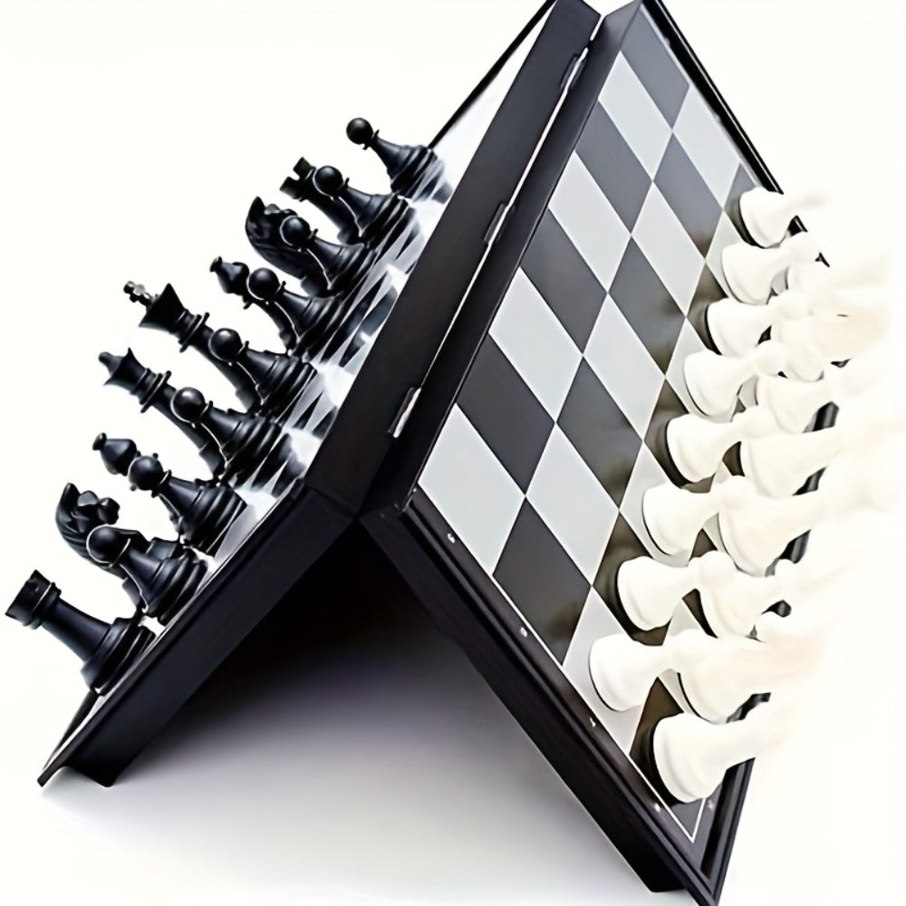 Magnetic Chess Set Folding Board 33 Pieces, 9.4 Inch Portable Travel Chess Game for Kids & Adults