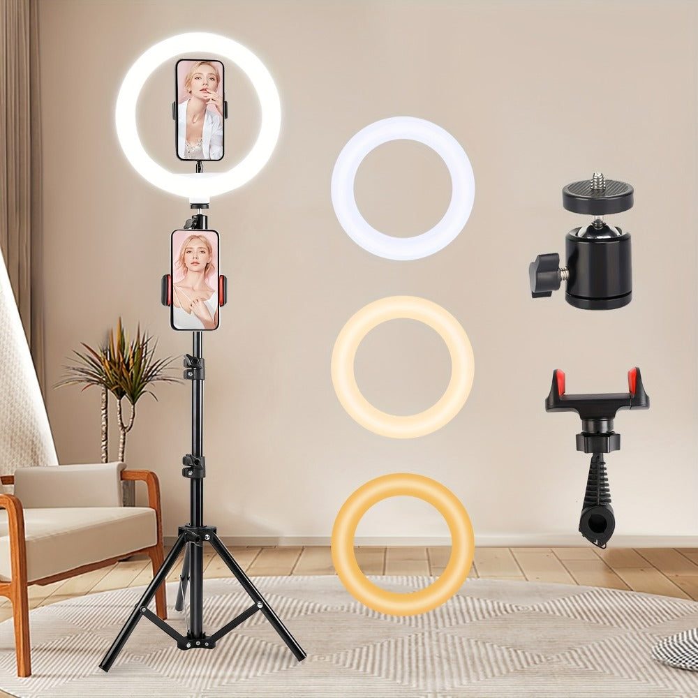 RGB LED Ring Light 43-Inch Adjustable Stand with Phone Holder USB Powered Multicolor Circle Fill for an Everyday Personal Care Routine