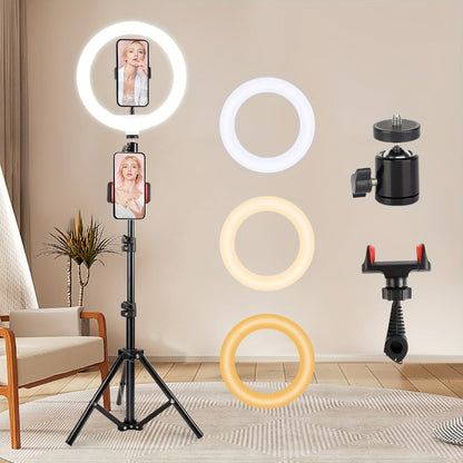 RGB LED Ring Light 43-Inch Adjustable Stand with Phone Holder USB Powered Multicolor Circle Fill for an Everyday Personal Care Routine