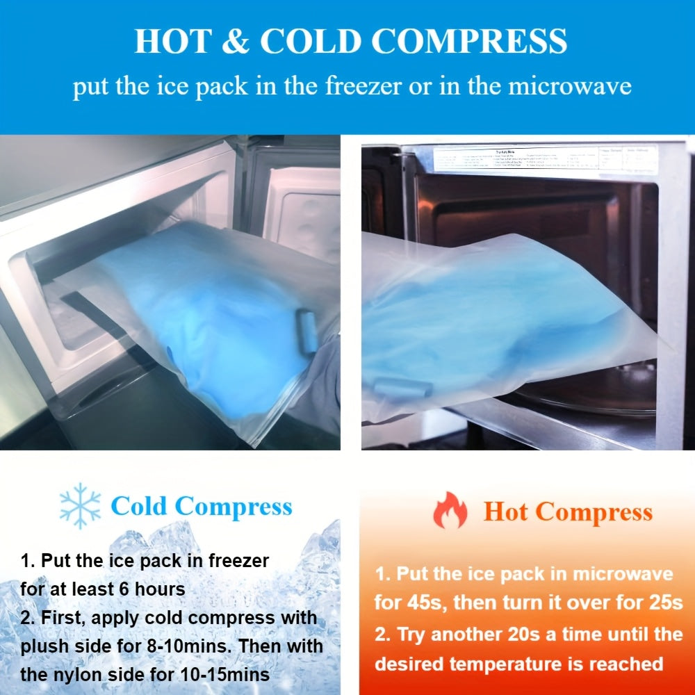 Shoulder Ice Pack Wrap Hot Cold Therapy Gel Pack Reusable Rotator Cuff Compress Adjustable Strap Hands-Free Pain Relief for Athletes Gym