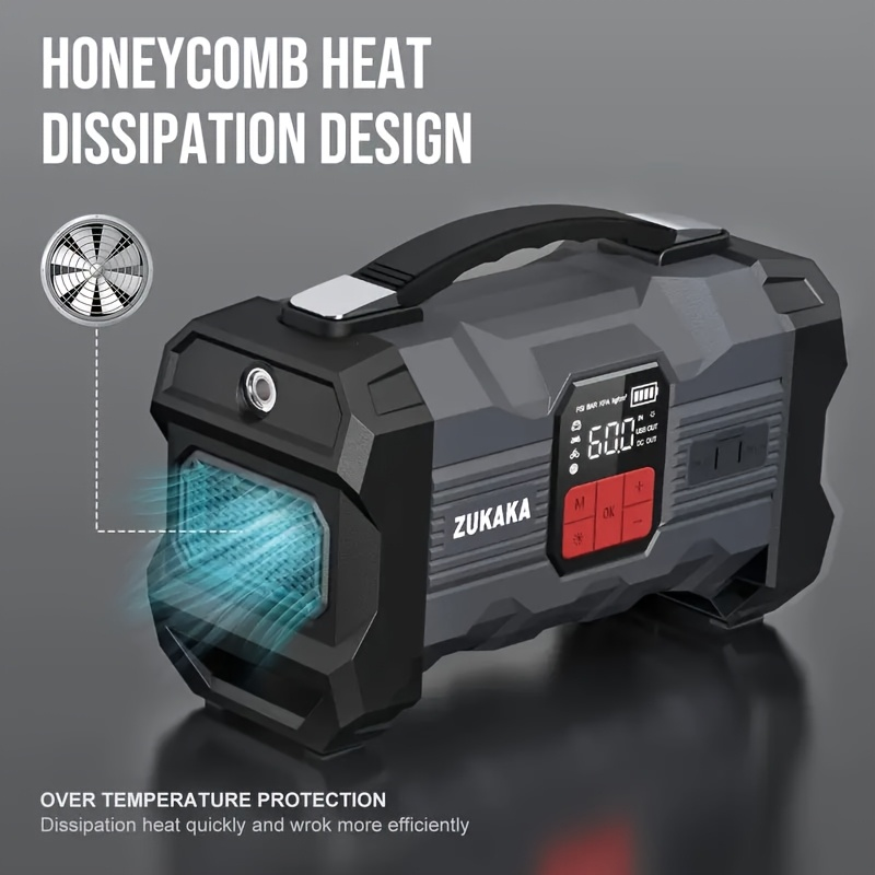 Jump Starter with Air Compressor 9000A Peak 10-in-1 150 PSI for All Gas 10L Diesel 12V USB USB-C Digital for Garden, Patio and Yard Use