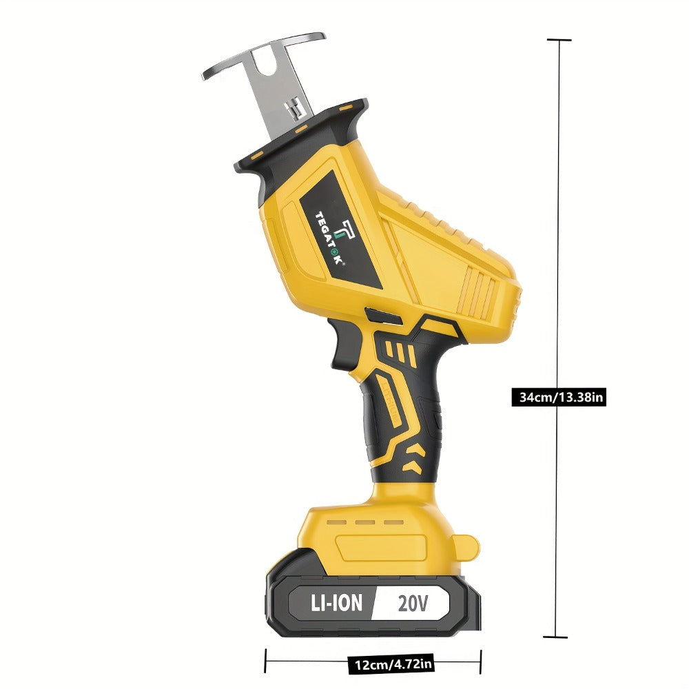 Electric Reciprocating Saw Cordless with LED Light & Safety Lock, Multi-Purpose Cutting Tool with Replaceable Blades