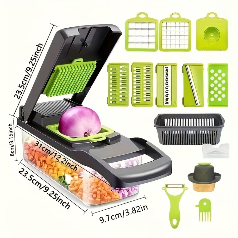 Vegetable Chopper Multifunctional Food Slicer Dicer Cutter 8 Blades Kitchen Tool Set for Bath Time, Home Spa and Personal Care