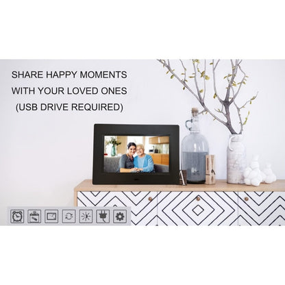 Digital Photo Frame Clock Large Display Calendar Alarm Clock for Seniors USB Powered Supports for Entryways, Bedrooms and Living Spaces
