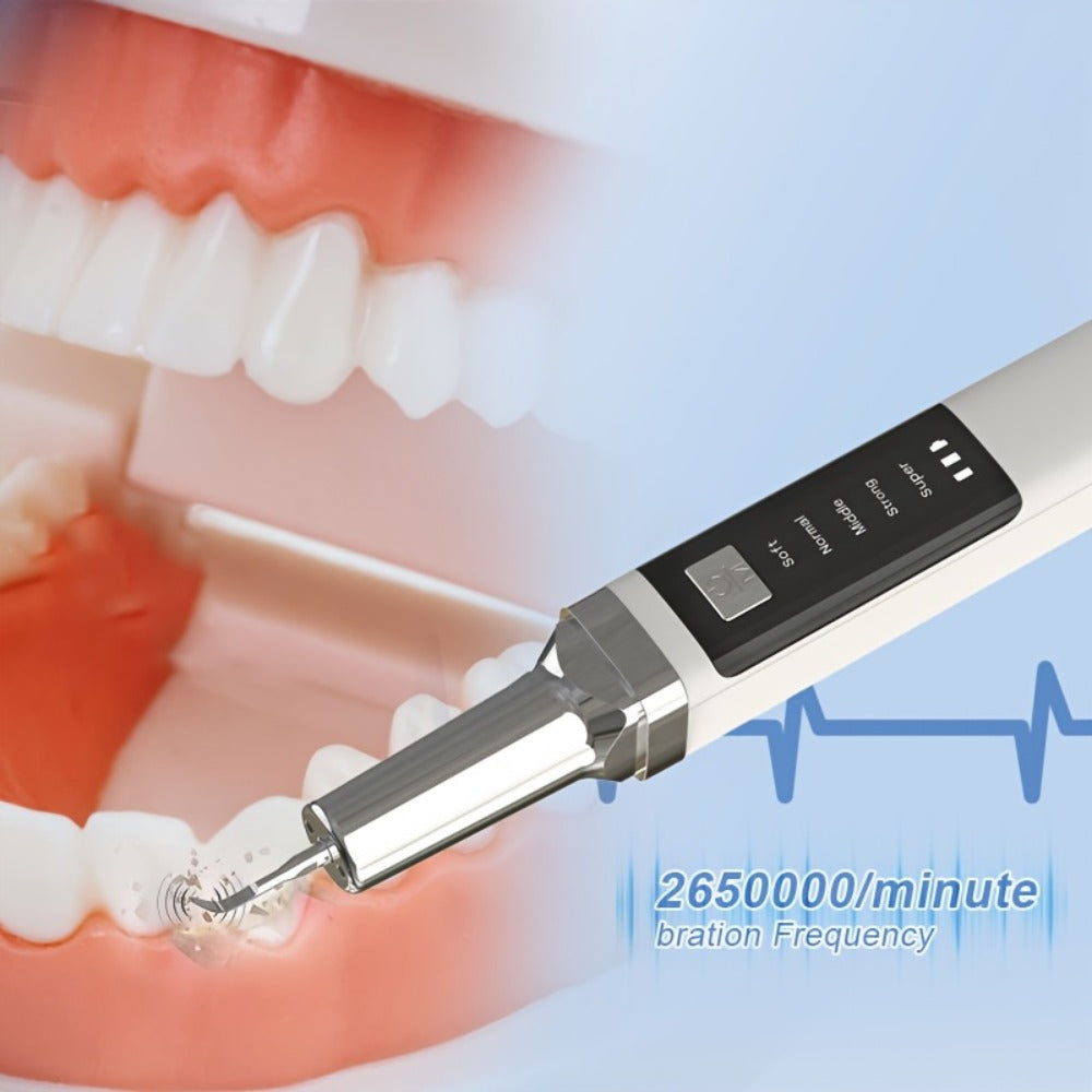 Electric Teeth Cleaner Kit with 2 LED Lights & Mirror, 5 Adjustable Modes, 2 Replaceable Heads