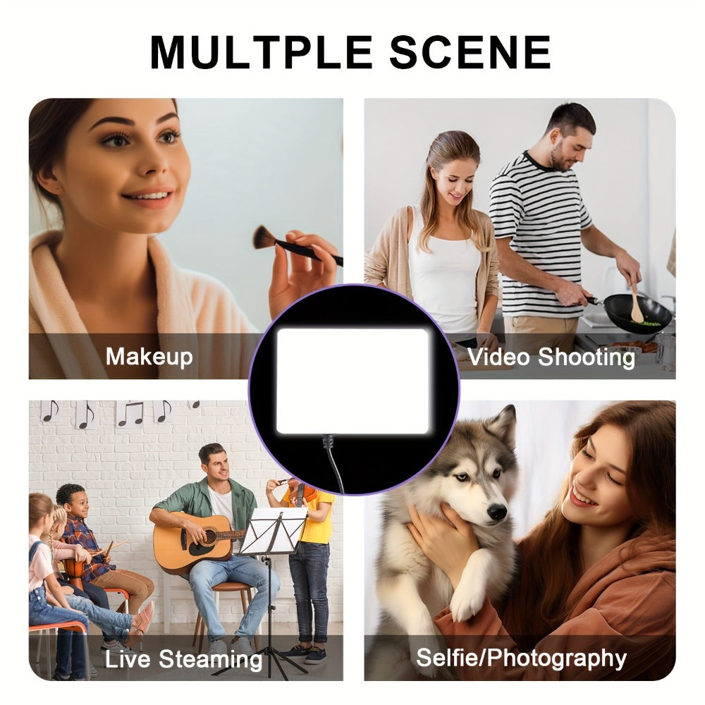 ZOMEI 10in LED Square Light Kit with 43.3in Tripod Stand & Phone Holder - Dimmable 3000K-6000K for an Everyday Personal Care Routine