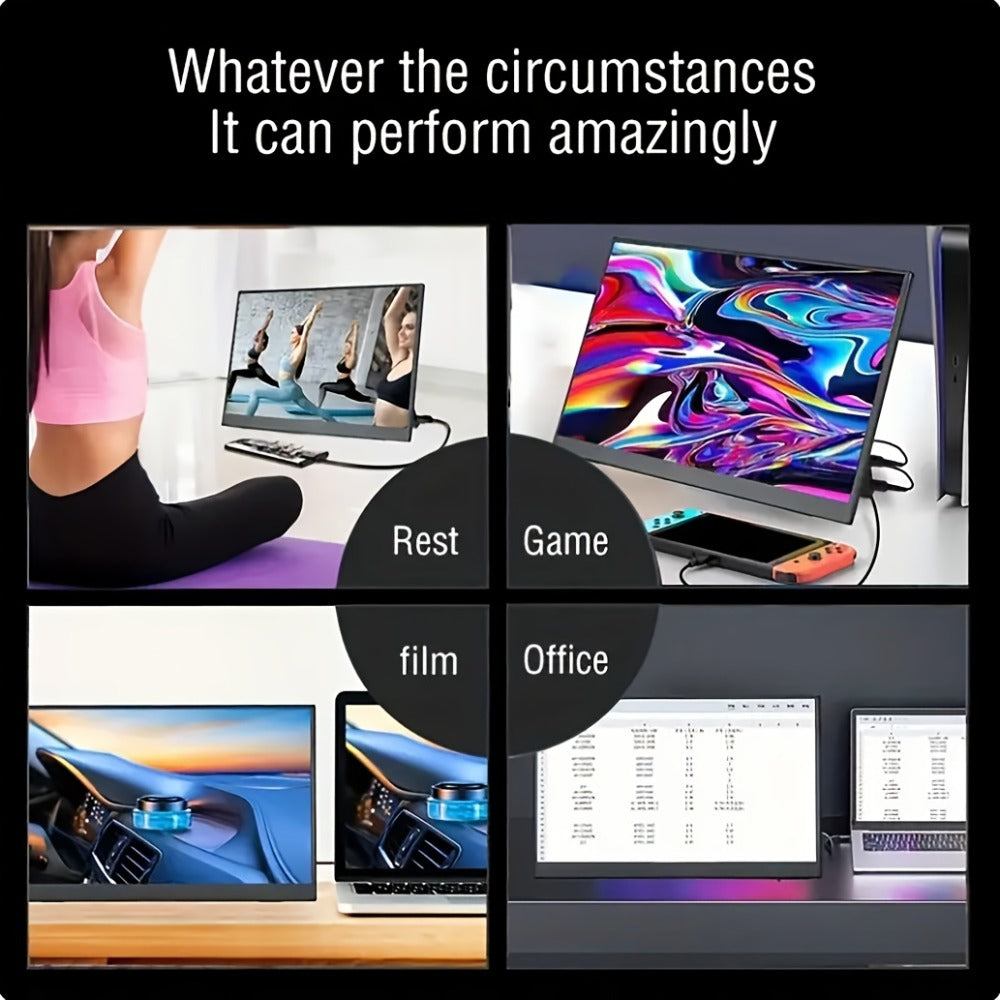 15.6 Inch Portable Monitor 1080P Touchscreen USB-C, 100% sRGB 72% NTSC IPS Travel External Second Screen for Laptop PC iPhone Android