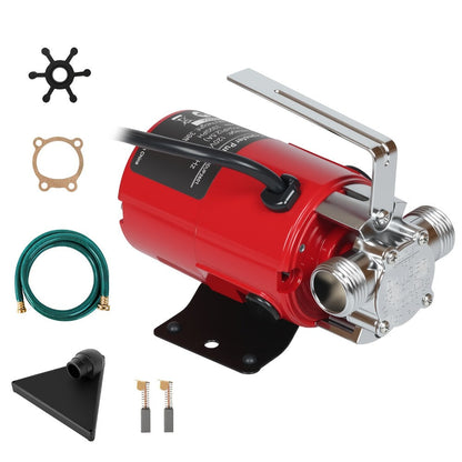 Portable Electric Water Pump 330 GPH, 1/10 HP 120V Utility Pump with Hose, High-Flow Water Transfer Pump for Pool Drain