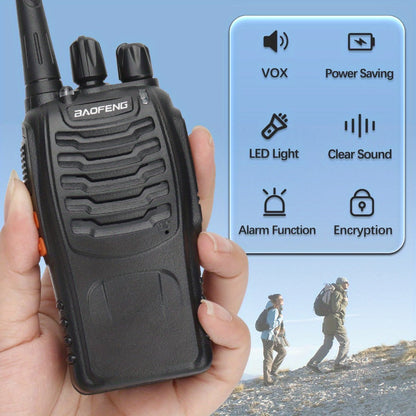 Baofeng BF-888S Walkie Talkie 2-Pack – Long Range UHF Two Way Radio, Wireless Frequency Copy, Portable Ham Radio for Hunting, Hiking