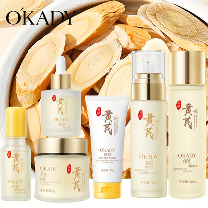 Astragalus Skincare Set 6pcs Antioxidant, Face Cream Essence Cleanser Toner Eye Cream Sleep Mask