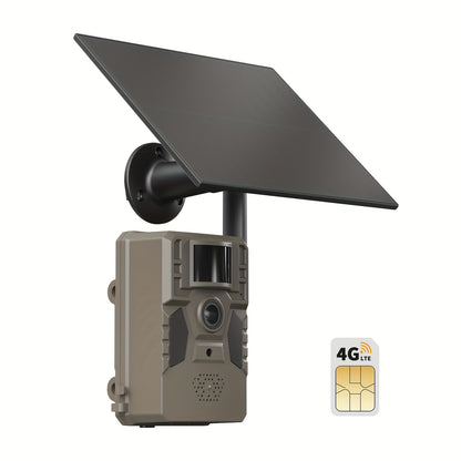 4G LTE Solar Trail Camera – 2K 1440p, No-Glow Night Vision 75ft, 0.2s Trigger, Built-in SIM, Remote Viewing, Wildlife Hunting Camera