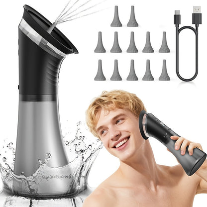 Electric Ear Cleaning System Professional Edition 3-Speed Hydraulic – Visual Waste Tank, Ear Dryer, USB Charging, Dry Dirty Storage