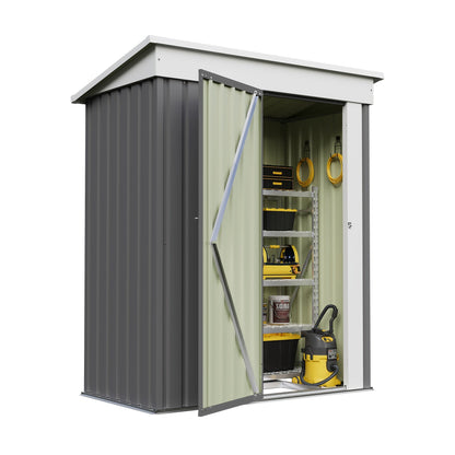 Garden Storage Shed, Metal Lockable Tool Backyard Compact for Garden, Patio and Yard Use, with the Listed Configuration