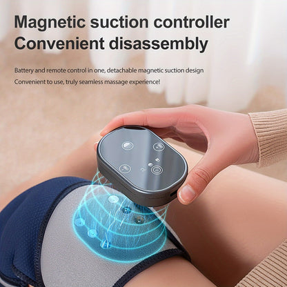 Electric Heated Knee Massager 3-in-1, Vibrating Heating Pad for Knee Shoulder Elbow, 5 Temperature Settings 45-65°C