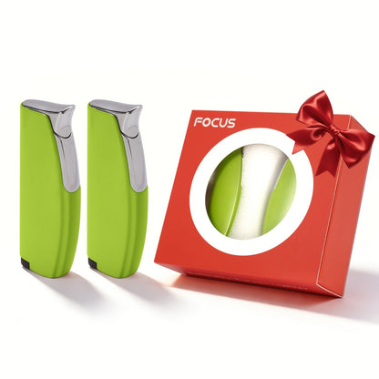Windproof Lighter 2-Pack, Slim Portable Pocket Lighter with Mirror Finish, Refillable Butane Flame