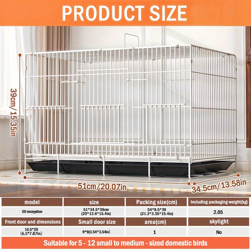 Bird Cage Large Foldable Metal – Escape-Proof Indoor Aviary for Pigeons Parrots & Small Birds with Perches