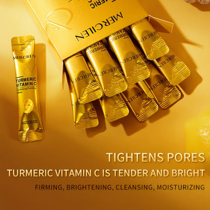 Turmeric Tear Off Facial Mask 20pcs - Deep Gel Face Mask, & Radiance Boosting, Non-Sticky Peel Off Mask for Daily Skin Care