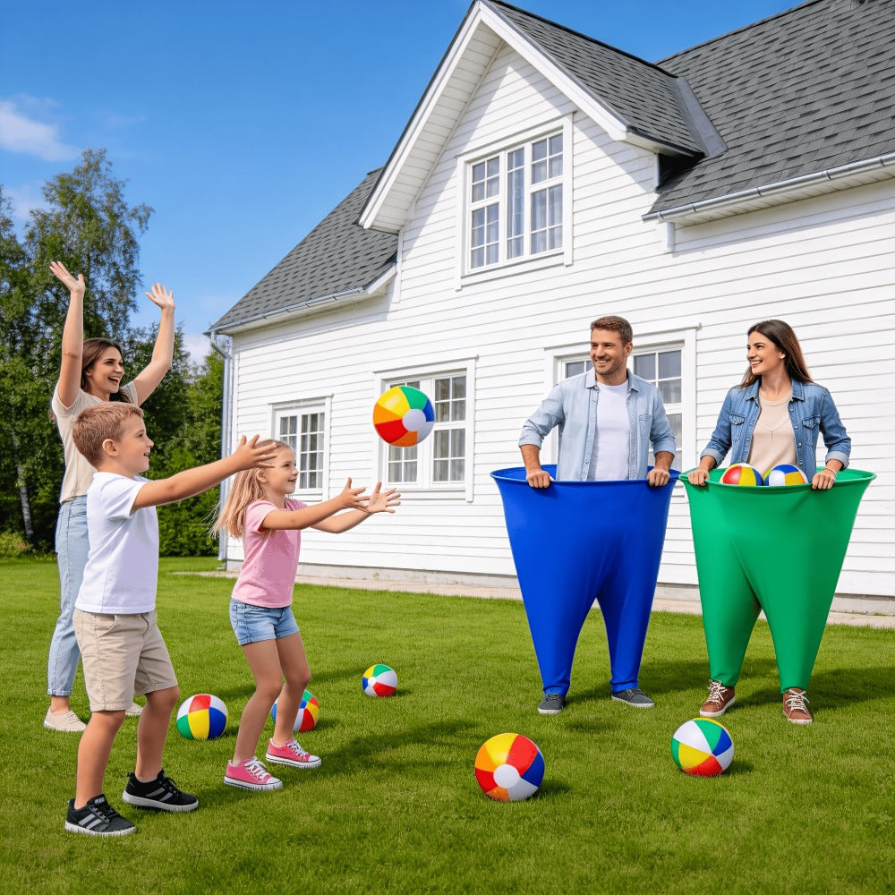 Grandma Pants Game Set 2 Pack, Outdoor Party Ball Pants Game with 12 Elastic Balls & 2 Pumps, Fun Team Building Activity for Adults Kids