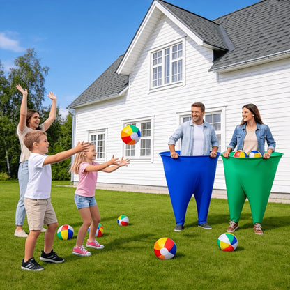 Grandma Pants Game Set 2 Pack, Outdoor Party Ball Pants Game with 12 Elastic Balls & 2 Pumps, Fun Team Building Activity for Adults Kids